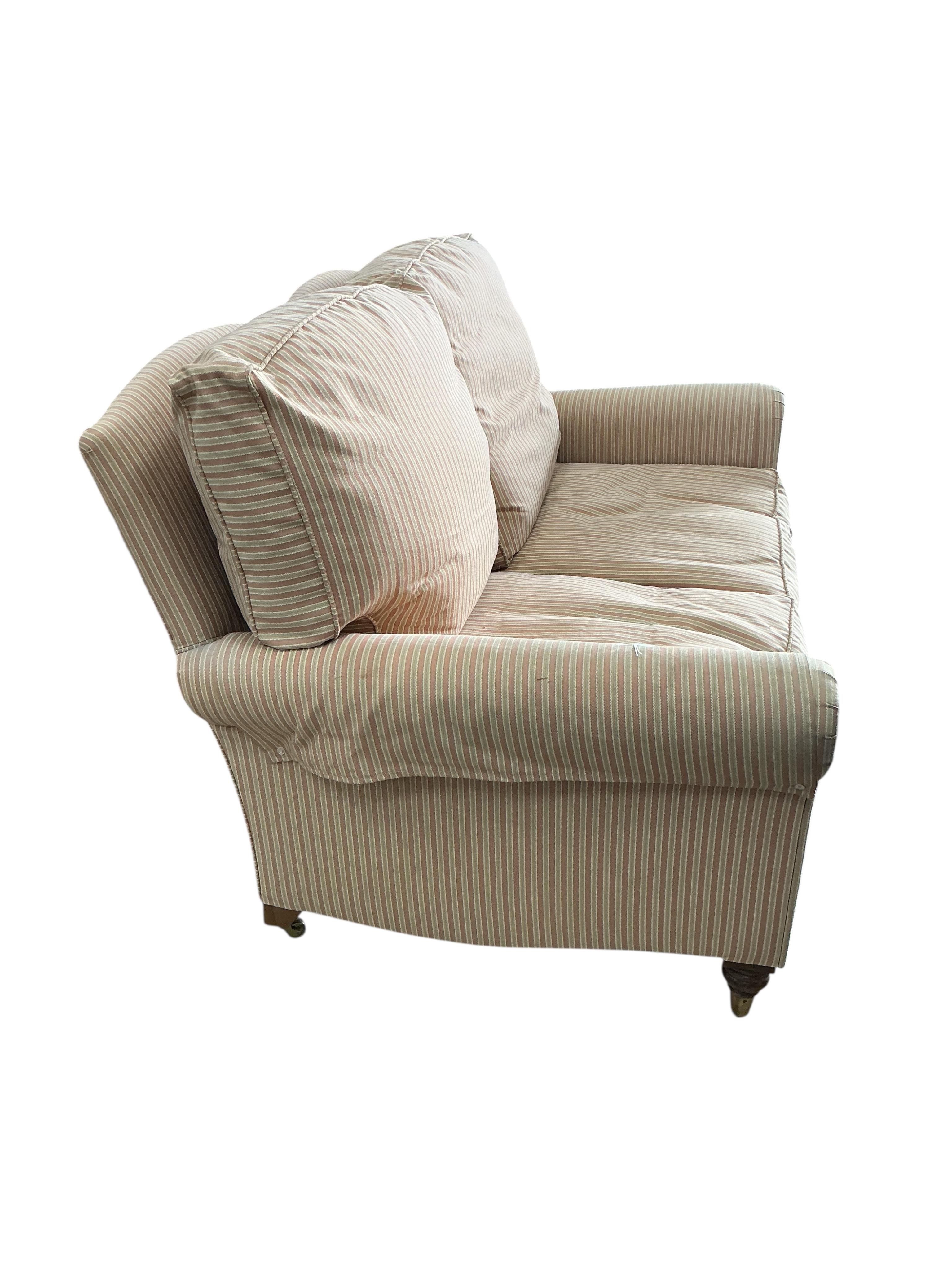 A late Victorian style two seater settee, width 138cm, depth 80cm, height 84cm